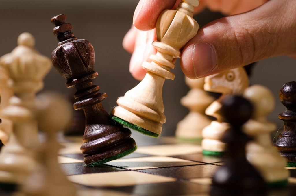Wooden chess pieces