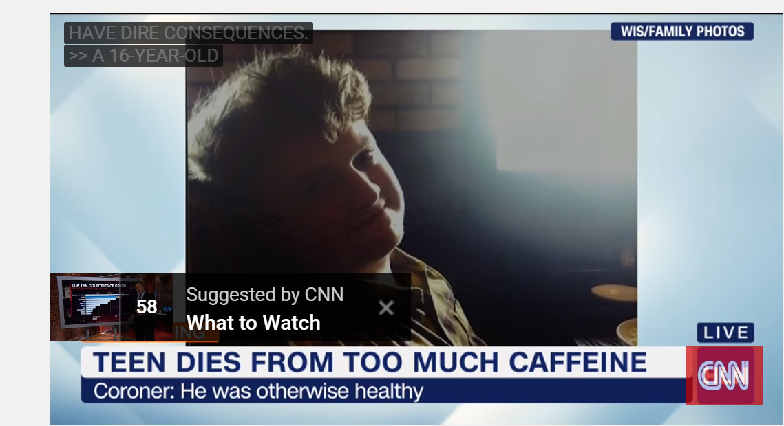 Υγιής 16χρονος πέθανε από πάρα πολλή καφεΐνη