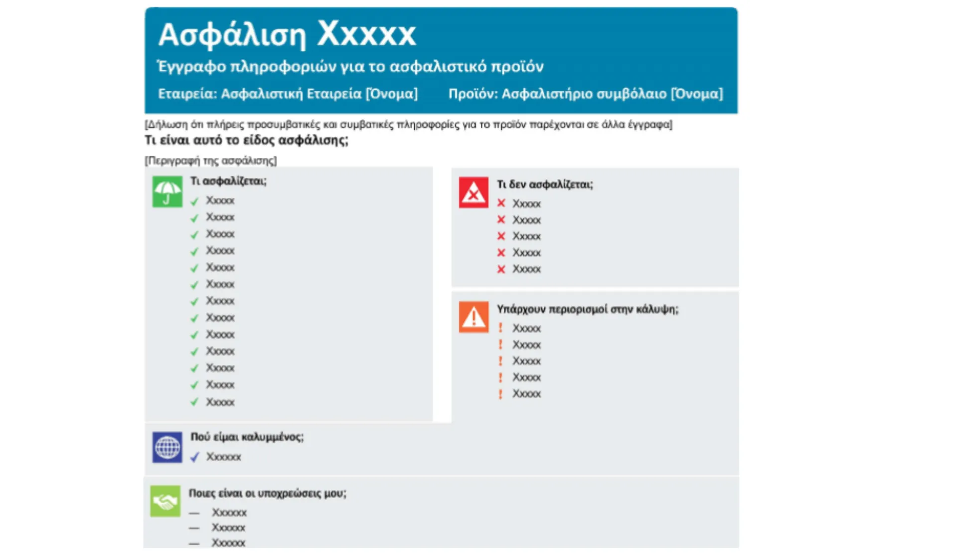 Το έγγραφο πληροφοριών ασφαλιστικού προϊόντος που θα ισχύσει με την IDD