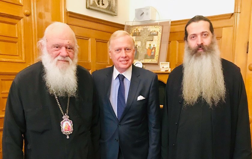 Επίσκεψη του Νικόλαου Μακρόπουλου στην Αρχιεπισκοπή Αθηνών