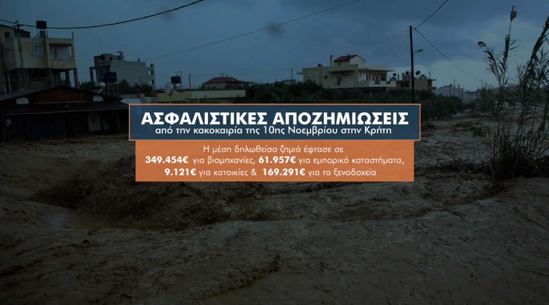 Κακοκαιρία 10ης Νοεμβρίου: Το 97% των ασφαλιστικών αποζημιώσεων στην Κρήτη σε επιχειρήσεις και ξενοδοχεία