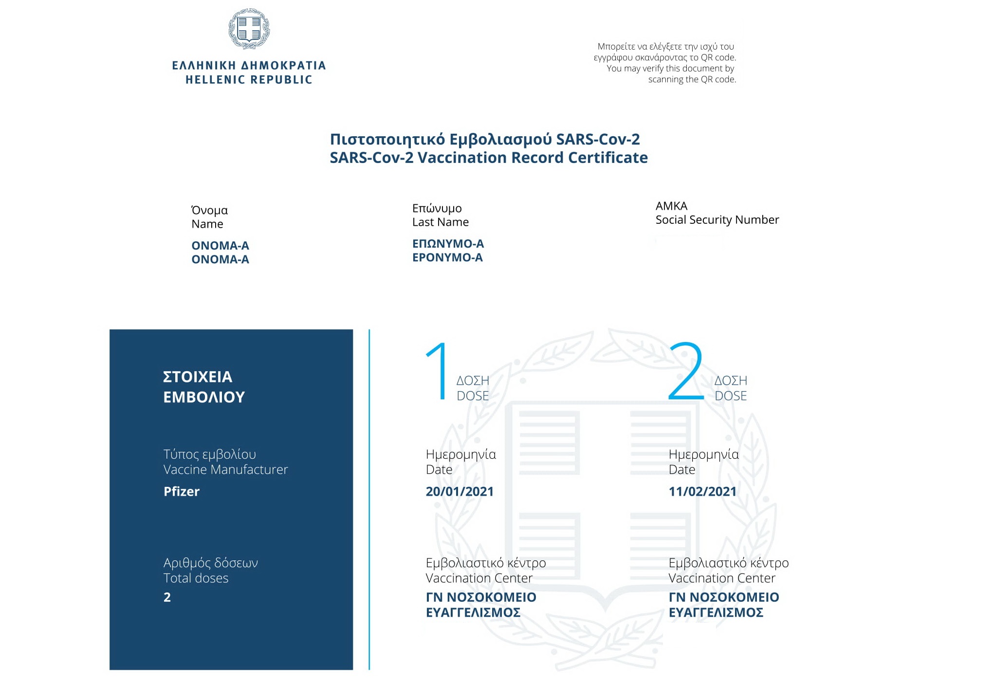 Τι πρέπει να ξέρετε για τη βεβαίωση εμβολιασμού για τον κορωνοϊό