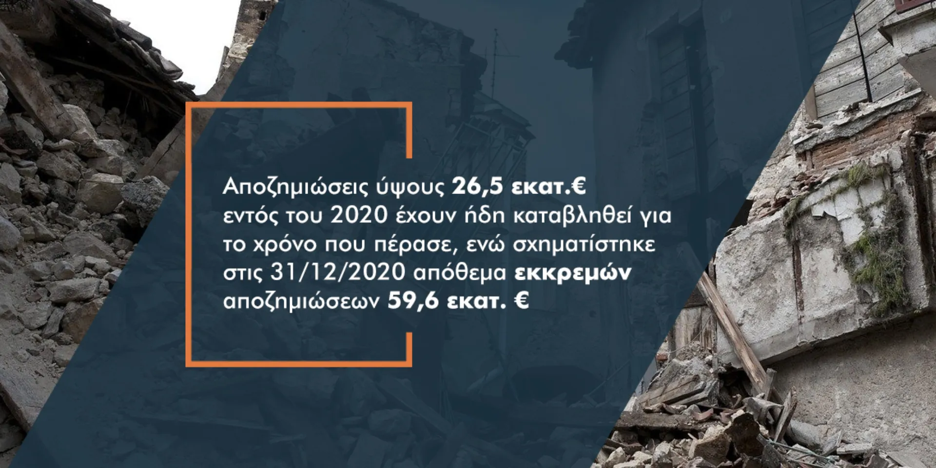 Ξεπερνούν τα 86 εκατ. οι ασφαλισμένες ζημιές σε κατοικίες και επιχειρήσεις το 2020