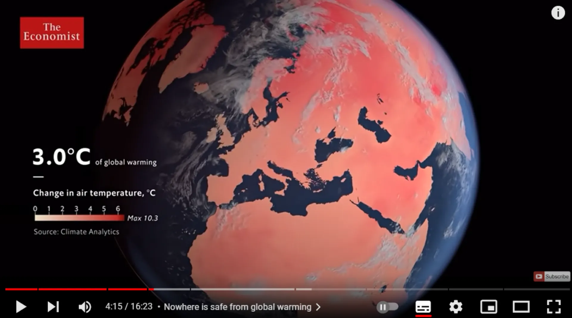 Economist: Πώς θα μοιάζει ο κόσμος με άνοδο της θερμοκρασίας κατά 3 βαθμούς κελσίου; (video)