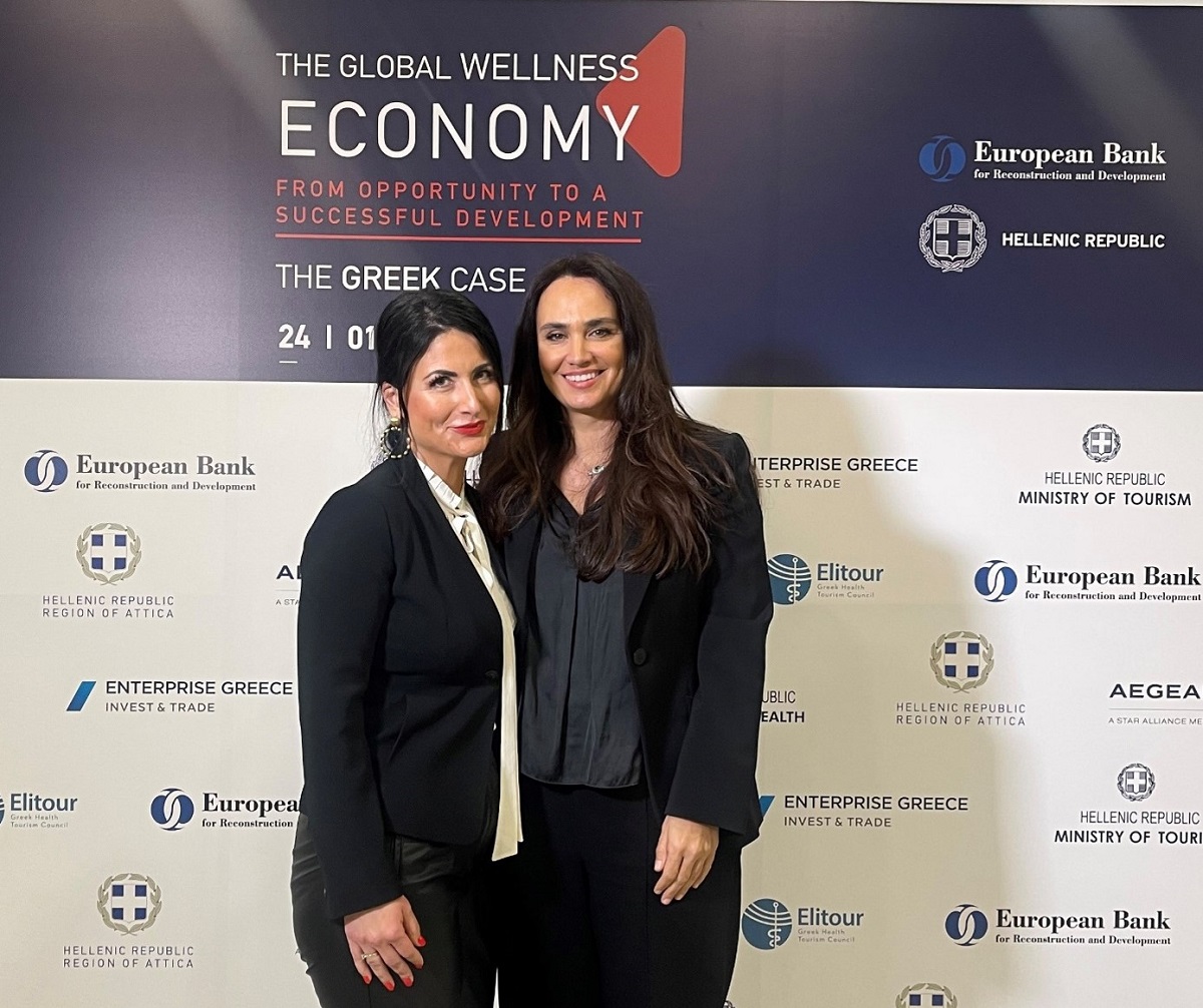 οι κυρίες Καλλιόπη Καλαϊτζή, MD, MSc, PhD(c), Physical Medicine and Rehabilitation, Lifestyle Medicine and Culinary Coaching και η Χριστίνα Ταμπουρέα, Αντιπρόεδρος της ELITOUR