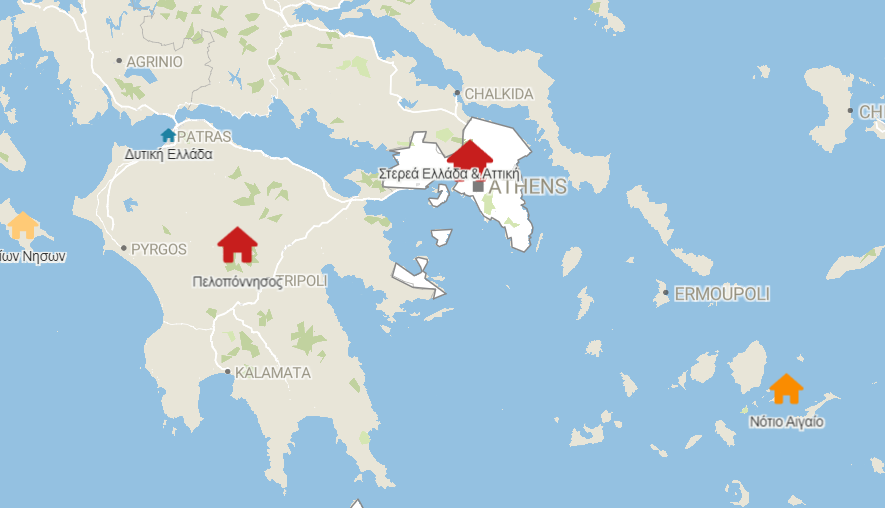 Χάρτης: Τι ποσοστό των κατοικιών είναι ασφαλισμένο σε κάθε περιφέρεια