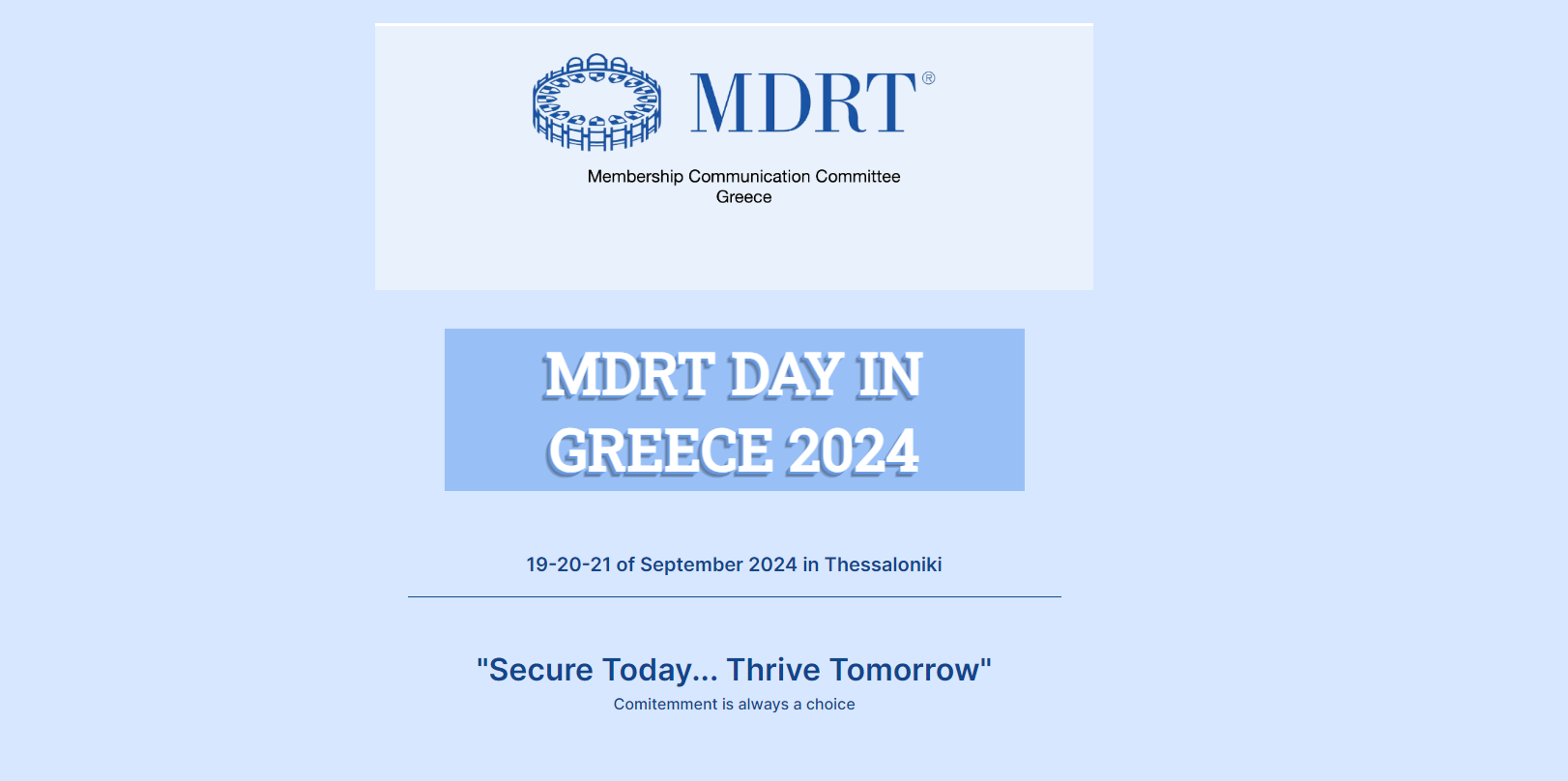 Άνοιξαν οι εγγραφές για το MDRT Day στη Θεσσαλονίκη 