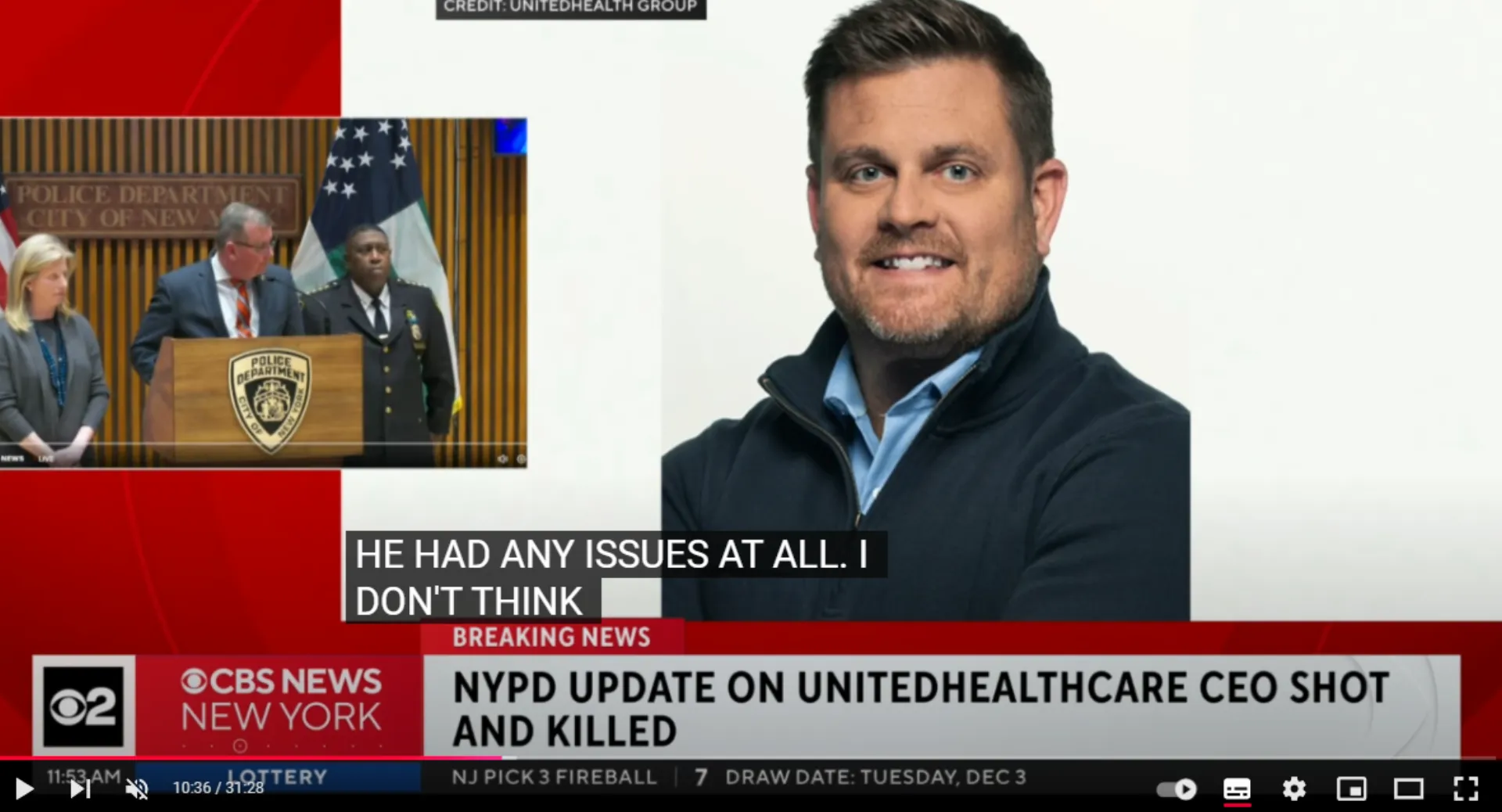 Νεκρός από πυροβολισμούς ο CEO της United Healthcare