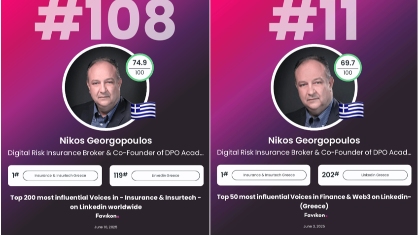O Ν. Γεωργόπουλος στην 1η θέση στην Ελλάδα & τις 200 Most Influential Voices in Insurance & Insurtech