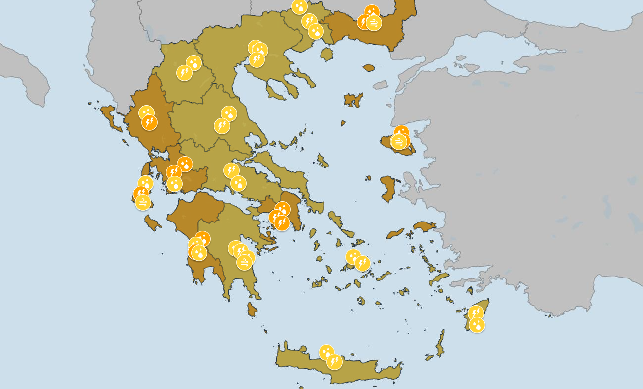Πολιτική προστασία: Που αναμένονται σήμερα καταιγίδες